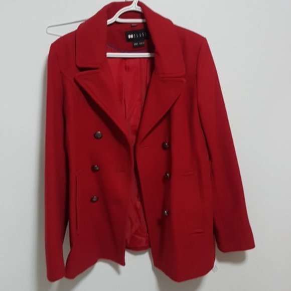 NEW Black Label Red Peacoat | Size M - Picture 3 of 13